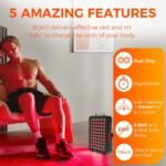 BestQool Red Light Therapy, Dual Chip Clinical Grade LED Device with Near-Infrared Light 660nm 850nm High Power Panel, Ideal for Body, Face, Recovery, Improve Sleep, Skin Health, 105W (Black 60) - Image 5