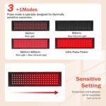 Red Light Therapy for Body, Infrared Light Therapy for Shoulder Waist Muscle Pain Relief, Upgraded 3 in 1 Led Beads, 660nm Red Light &850nm Near Infrared Light Therapy Belt Wrap Timer Remote Control - Image 6
