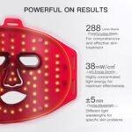 Red Light Therapy for Face, LED Face Mask Infrared Light Anti-Aging, 3 Modes for Blue & Yellow LED for Home, Yoga, Skincare, 2500mAh Rechargeable Remote Control, Adjustable Straps, Silicone - Image 5